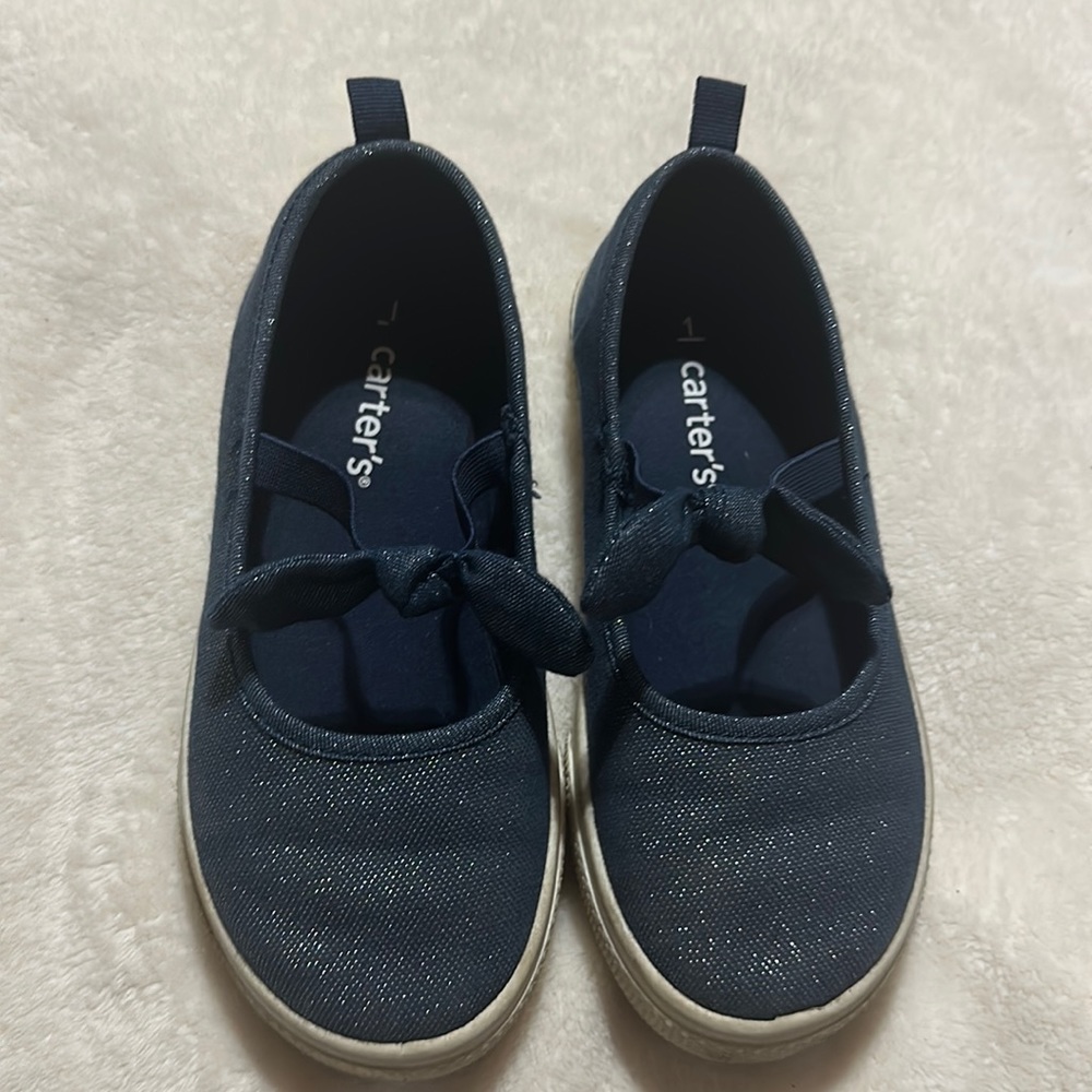 ** FINAL CLEARANCE** Carters Slip On Blue Sparkly Sneakers. Size 1.